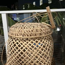 unique wicker basket/ plant holder 