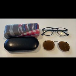 LA Eyeworks Frame + clip-on sunglasses