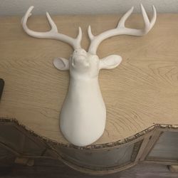 White Ceramic Deer Head For Wall