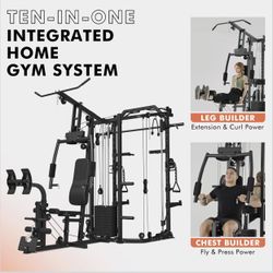 Multi-Function Home Gym System with Cable Crossover System