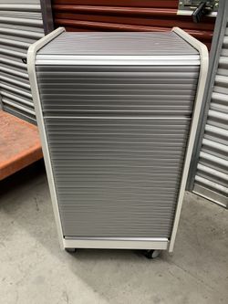 Mini Computer Desk Roll Up Door With Lock & Key 