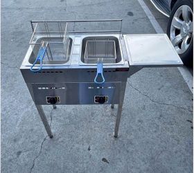 deep fryer /   freidora de acero inoxidable de dos  canastas