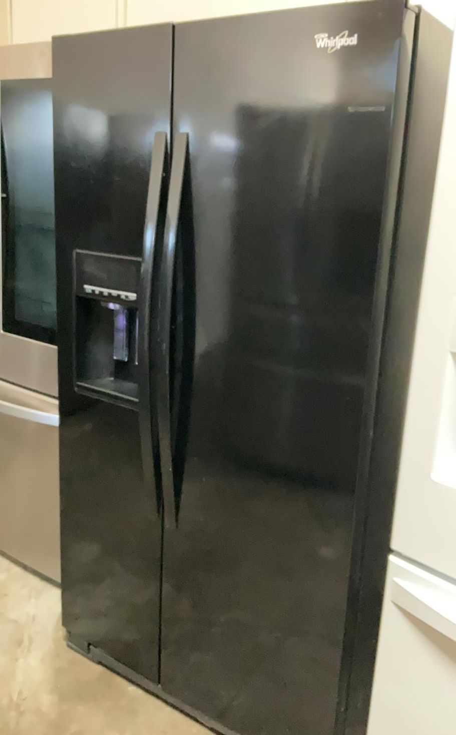 Whirlpool Side By Side Black Refrigerator Fridge