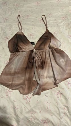 Sheer Mesh Babydoll Cami Top Size L