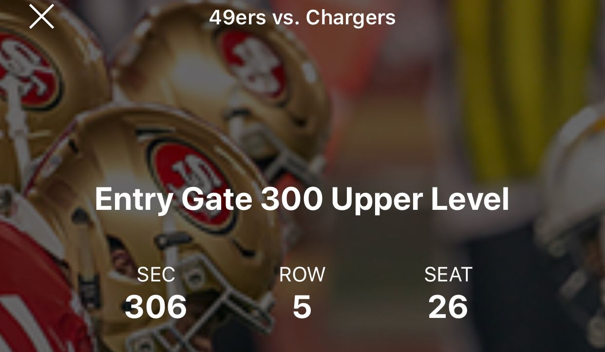 49ers vs Chargers Aug 30th 2018