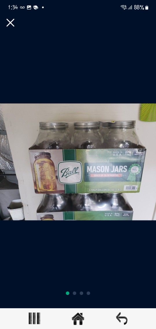 Mason glass jars 64 oz half gallon wide mouth storage