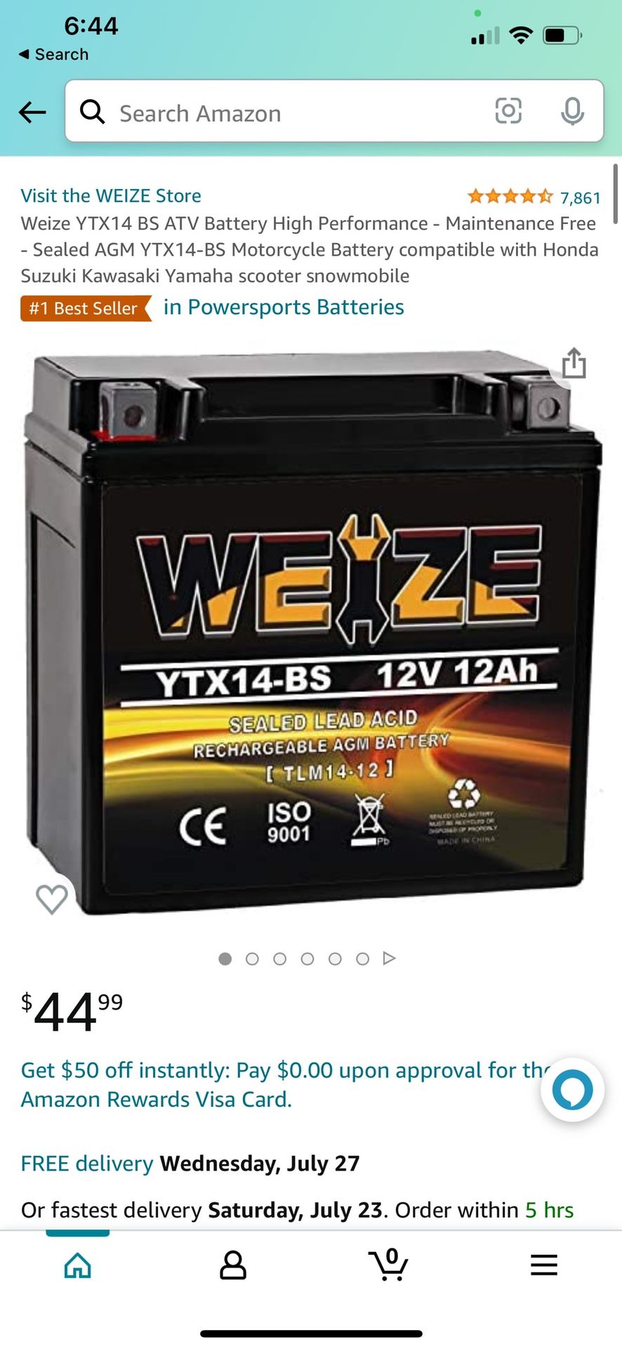 Battery high performance maintenance free seals motorcycle battery compatible with Honda suzuki