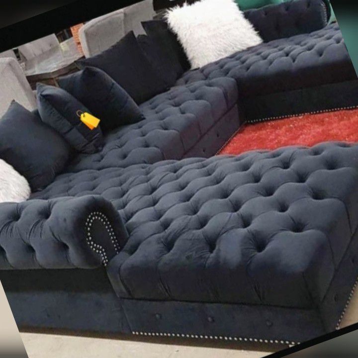 🔴IN STOCK 👉$39 DOWN Sheffield Luxury Black Sectional 