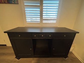 Large Dark Wood Buffet Cabinet / Sideboard