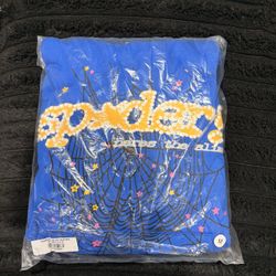 ‘TC BLUE ‘ M Blue and Yellow Spider Hoodie