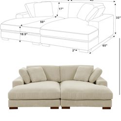 90’ Large Beige Sofa