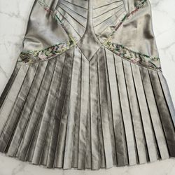 Vintage ZAC POSEN couture  art Deco silk pleated skirt  $1795 , Size 6 UK