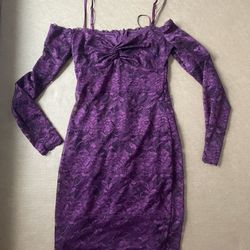 NWT Guess Purple Floral Lace Dress Size XS