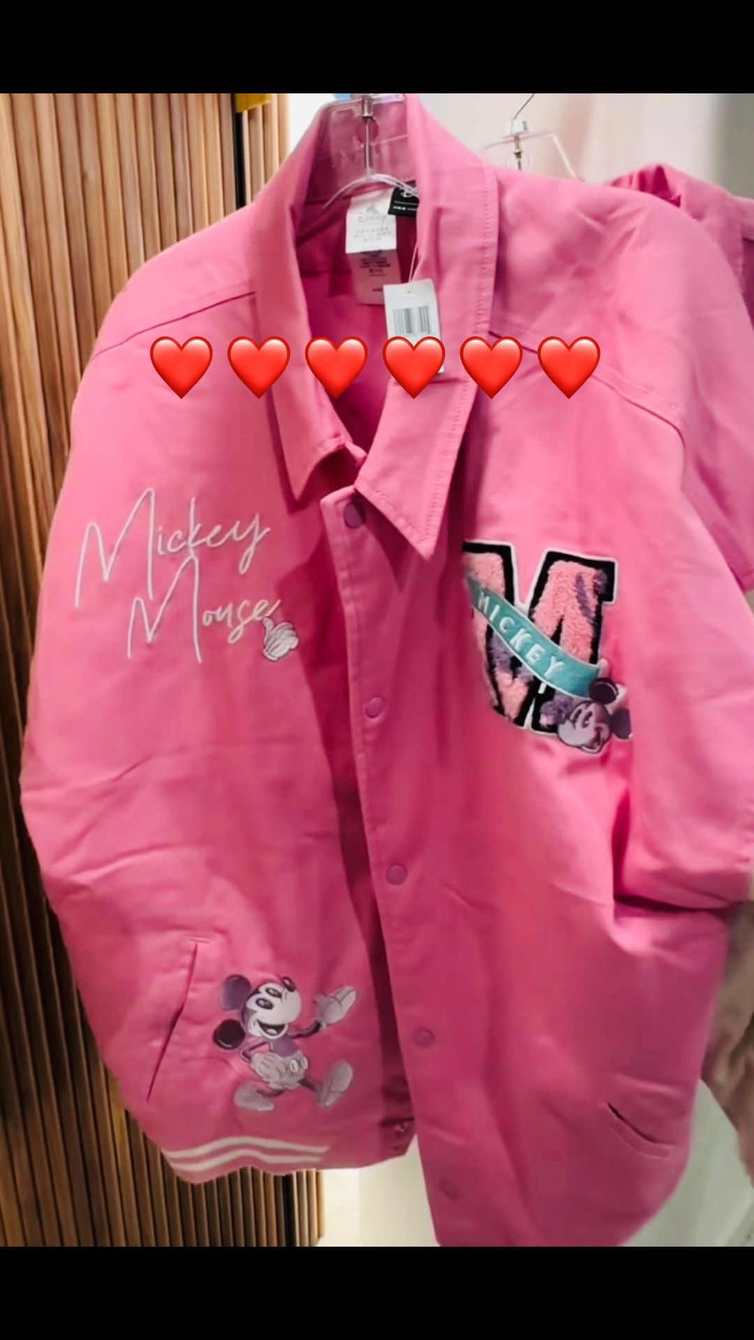 Pink Mickey Lettermen Jacket