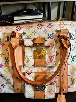 Louis Vuitton Multicolor Speedy 30 White Takashi Murakami Limited Edition Bag
