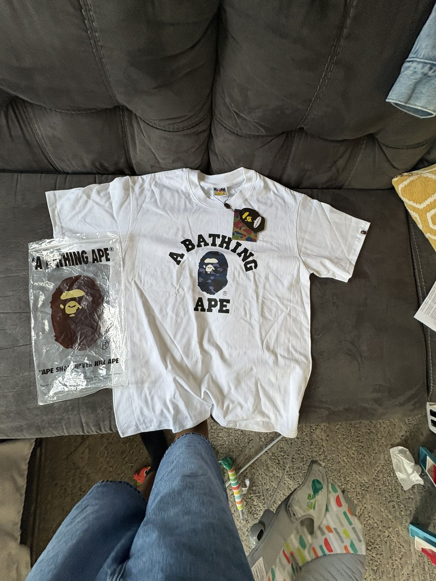 BAPE BLUE CAMO SHIRT SIZE M