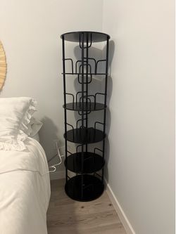 5-Tier 360° Rotating Corner Shelf / Plant Stand – Black