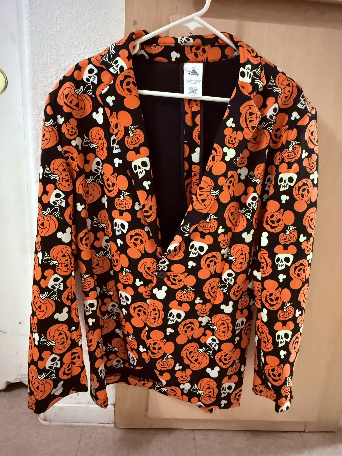 Disney MICKEY MOUSE Halloween Pumpkin GLOW-IN-THE-DARK Suit JACKET