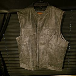 Leather Vest (Distressed  Gray) 