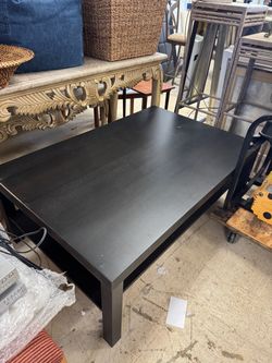 Black Coffee Table with Lower Shelf