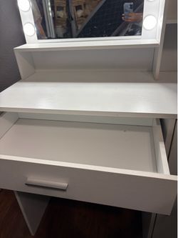 White Vanity with Built in Lights