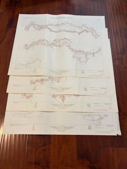Vintage 1936 USGS Williams River Arizona Topographic Maps – 4 Sheets A–D