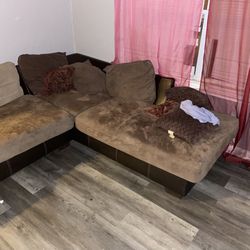 Black And Brown Sectional 