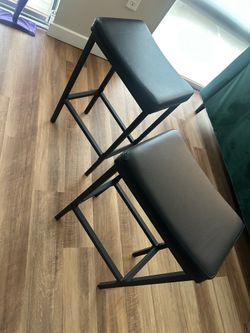 2 Black Bar Stools