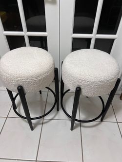 Make offer - Pair of Cream and black modern stools   - Both for $45