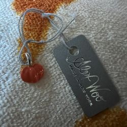 Alex Woo Mini Pumpkin Silver Enamel Charm