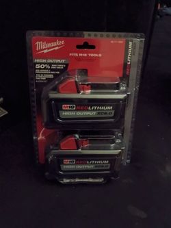 2 Milwaukee M18Red Lithium XC6.0 Batteries