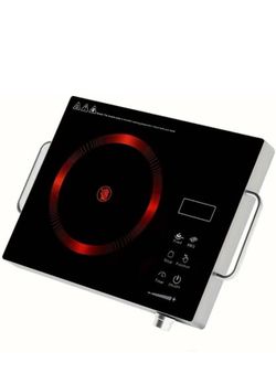 Portable Electric Cooktop, 2200W Ceramic Glass Induction Burner, 12 Power Levels, 3-Hour Timer