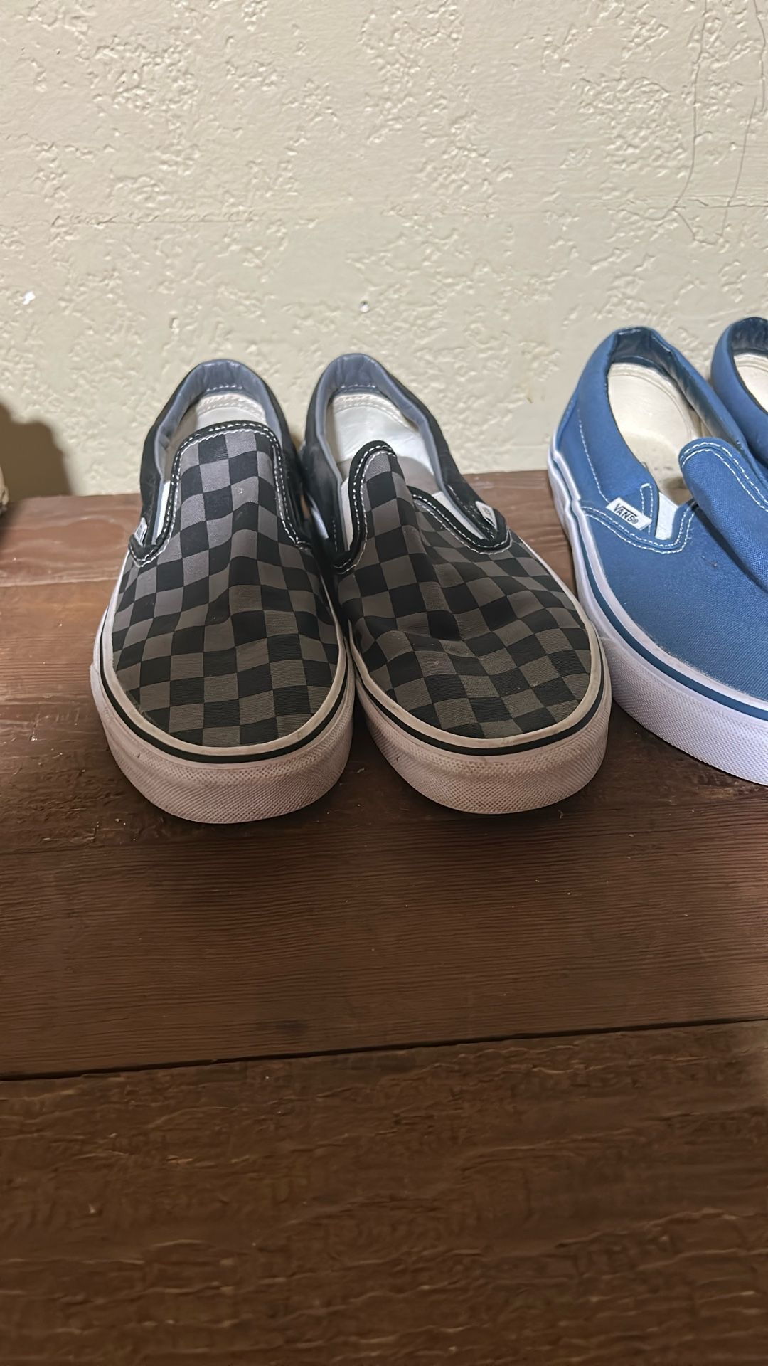 Black Checkered Vans Size 8
