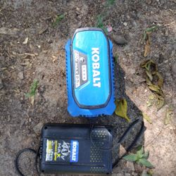 2 Lithium KOBALT Batteries With Charger Works Perfectly 