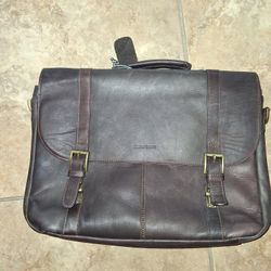 New Samsonite Columbian leather flip over briefcase