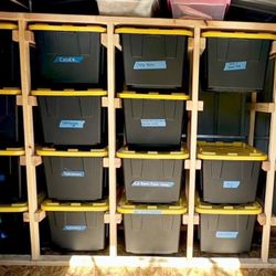 Custom Storage Rack With Bins Containers