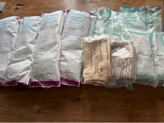 Postpartum supples; Frida Instant ice maxi pads, and perineal pads