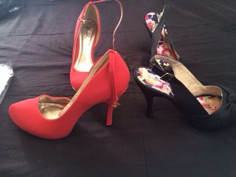 Heels red and black