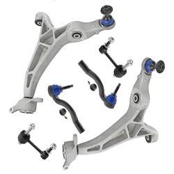 Detroit Axle - Front Lower Control Arms + Sway Bars Tie Rods Suspension Kit Replacement for 2016-2021 Dodge Durango Grand Cherokee - 6pc Set