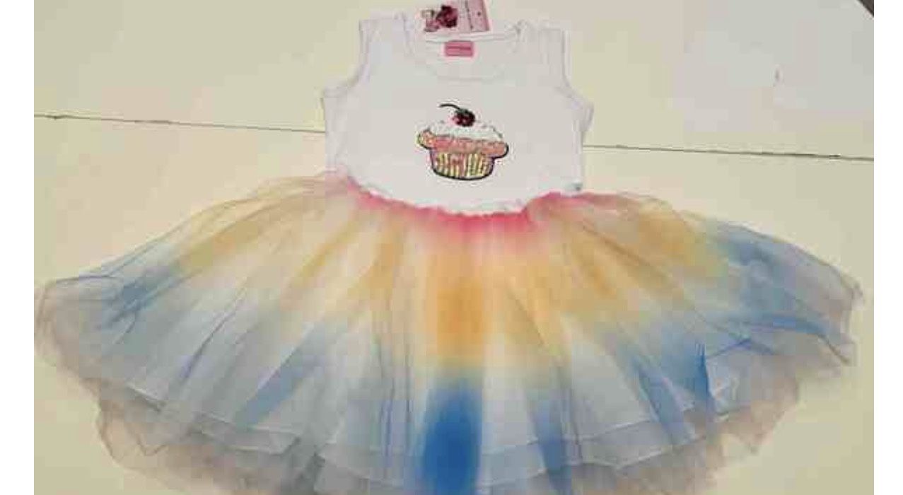 New Kids Rainbow Dress with Cupcake Design – 100% Cotton Top – $12