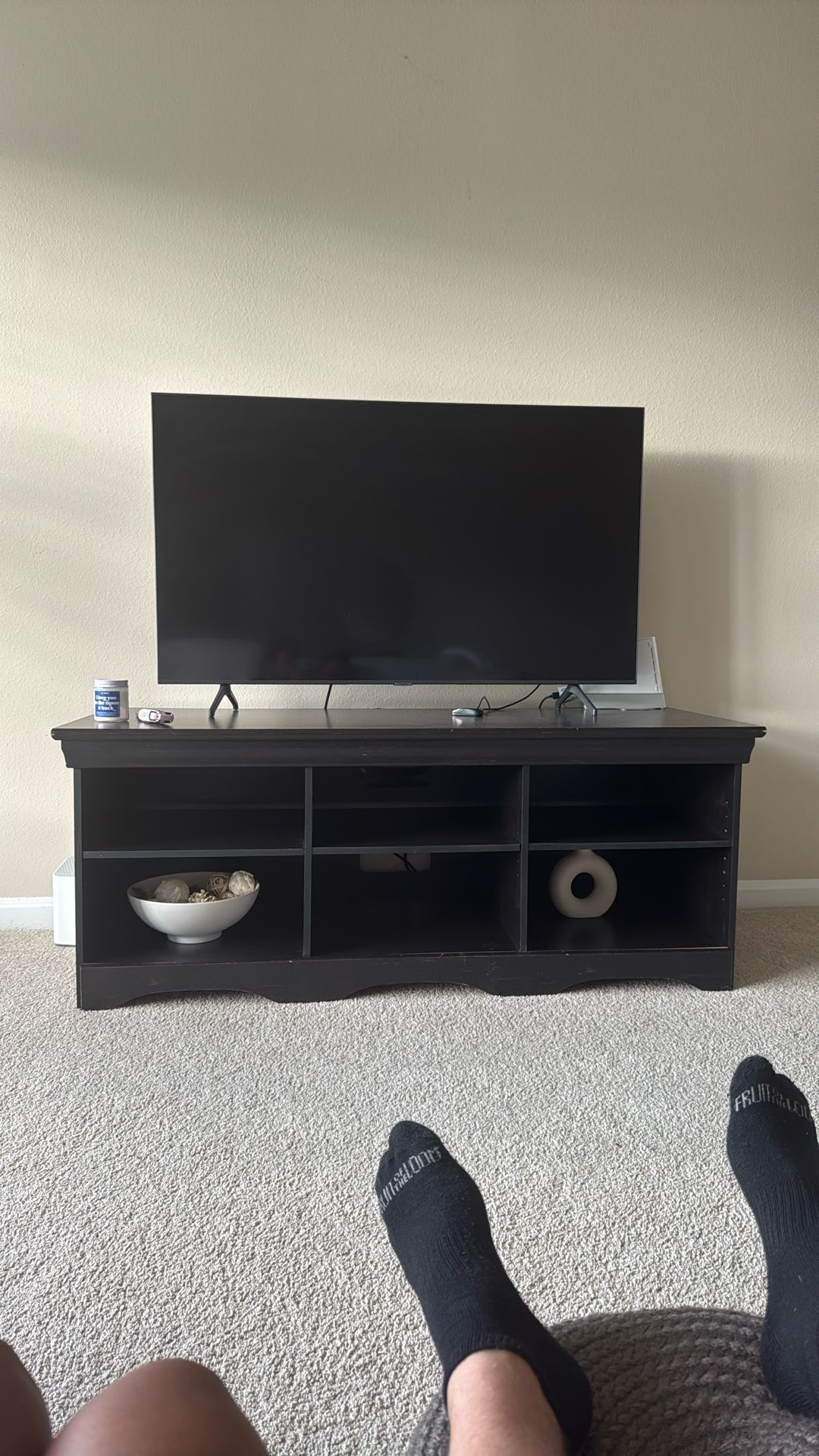 Black TV Stand With Shelves