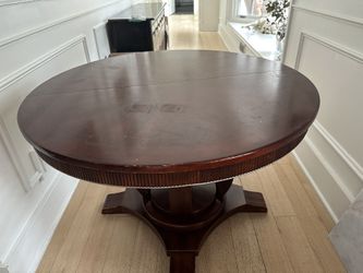 FREE Solid Wood Brown With Silver Trimming Table