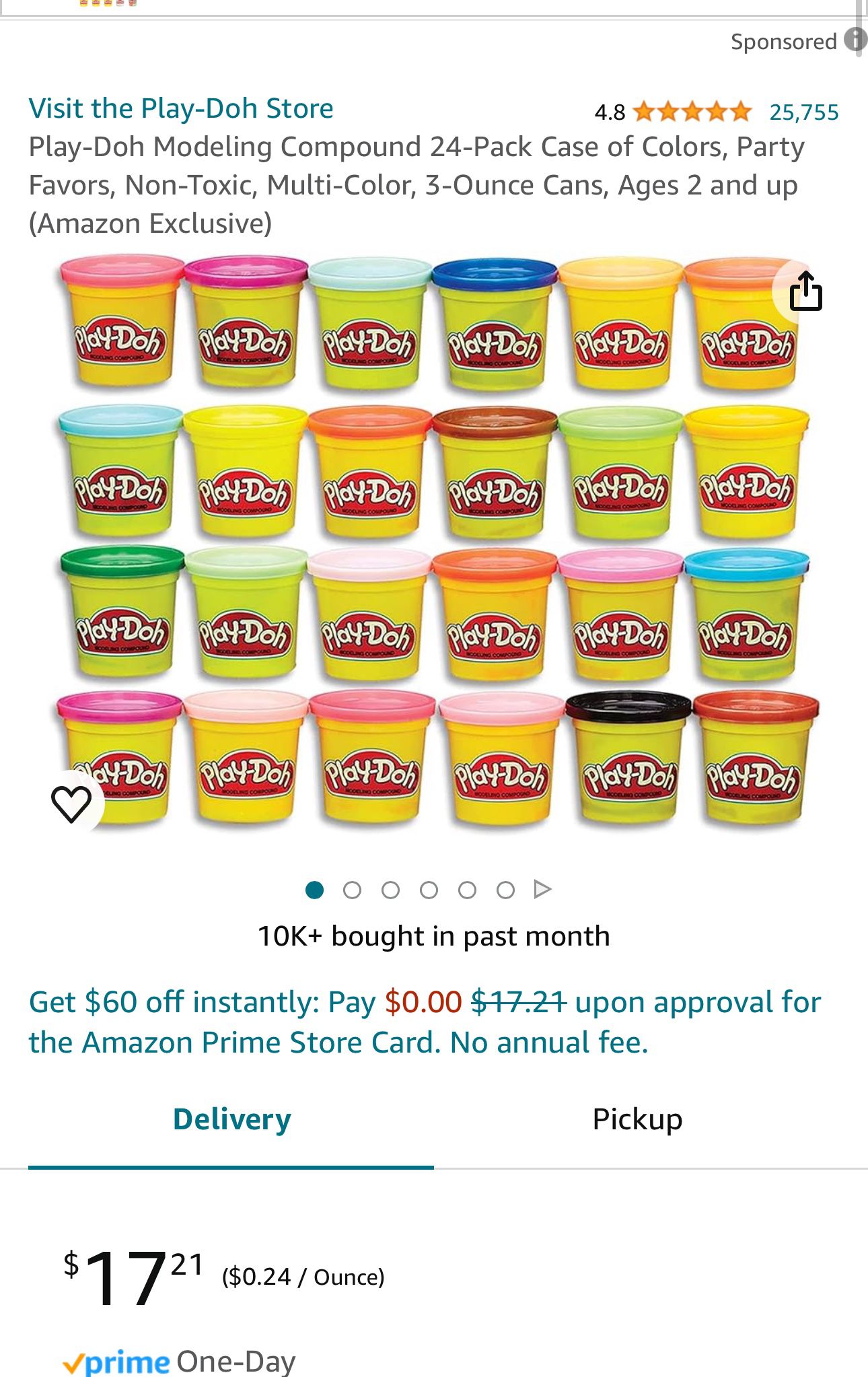Play-Doh Modeling Compound 24-Pack Case of Colors, Party Favors, Non-Toxic, Multi-Color, 3-Ounce Cans, Ages 2 and up (Amazon Exclusive)