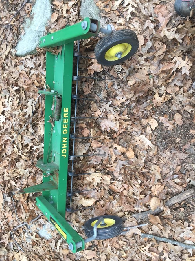John Deere front mount dethatcher lawn rider riding mower garden tractor