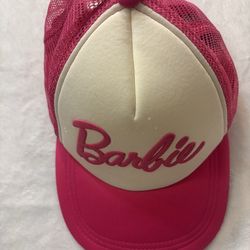 BARBIE Trucker Hat Mesh Baseball Cap Snapback Adjustable White & Pink.  Barbie pink trucker hat Size S #barbiecore #kawaii