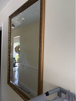 Large 47” Gold Ornate Wall Mirror