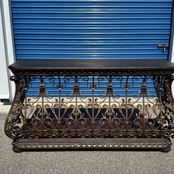 PULASKI ROYALE SOFA TABLE 67” HALLWAY ENTRANCE TABLE LEATHER TOP