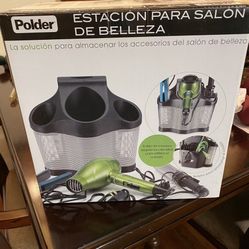 Polder Style Station Hair Supply Storage Salon Home Organization Black 