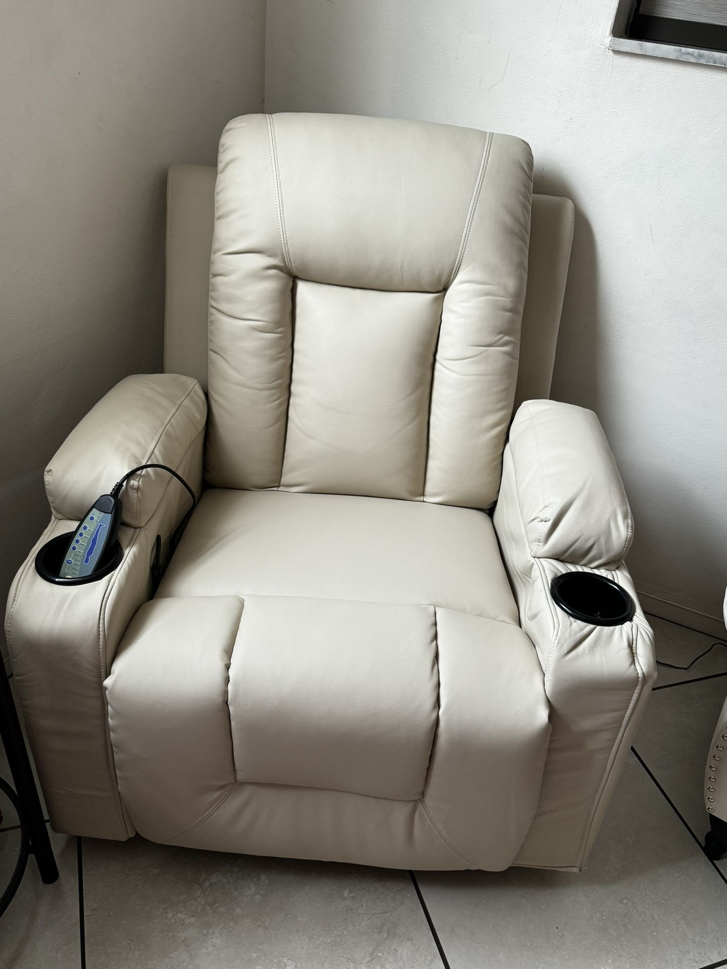 Beige Massage(Vibration) Recliner 