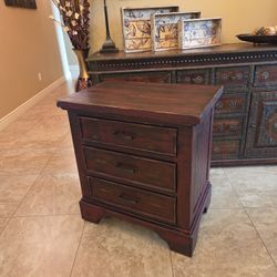 Rustic Southwest Style Burgundy Side Table